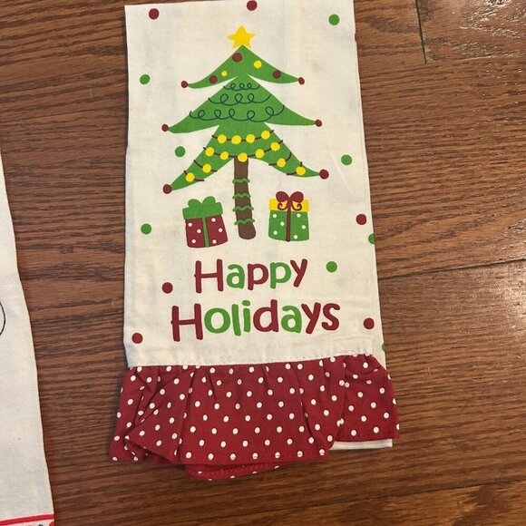 Christmas Holiday Tea Towels Set of 3 Christmas Decor Holiday Cooking Set of 3 - Picture 5 of 11